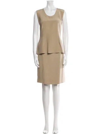 Pre-owned André Laug Silk Skirt Set In Neutral