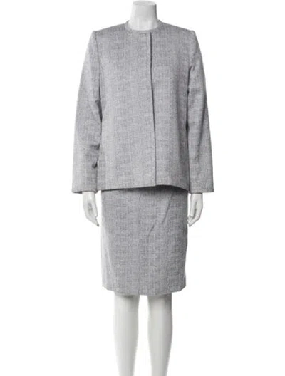 Pre-owned André Laug Vintage 1980's Skirt Suit In Gray