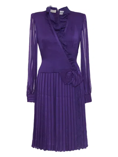 Pre-owned Andrè Laug Vintage Plissé Midi Dress