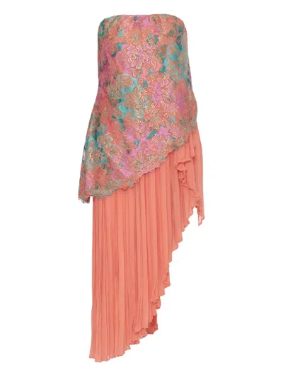Pre-owned Andrè Laug Vintage Printed Asymmetric Dress