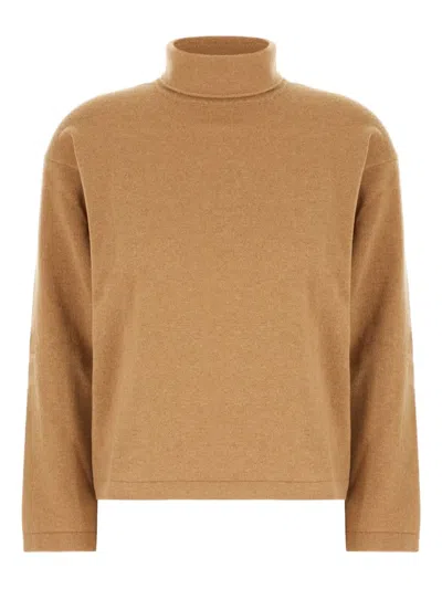 Andrè Maurice Turtleneck Cashmere Sweater In Brown