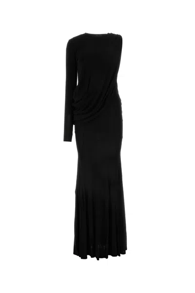 Andrea Adamo Draped Viscose Dress In Black