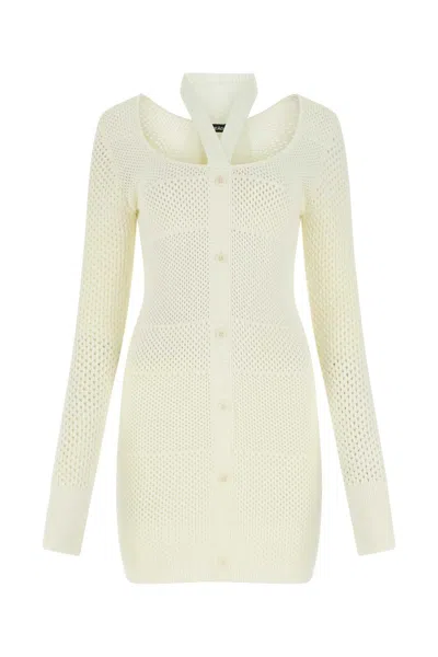 Andrea Adamo Ivory Stretch Viscose Blend Mini Dress In White