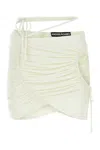Andrea Adamo Ivory Viscose Mini Skirt In Neutral
