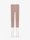 Andrea Adamo Leggings In Stretch Fabric In Sand