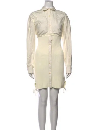 Pre-owned Andrea Adamo Mini Dress In Neutrals