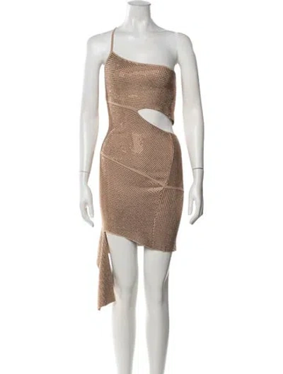 Pre-owned Andrea Adamo One-shoulder Mini Dress W/ Tags In Multicolor