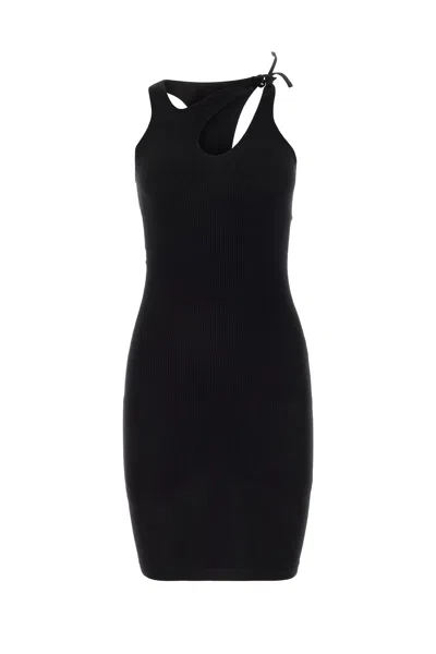 Andrea Adamo Ribbed Knit Dress In Black