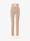 Andrea Adamo Ribbed Knit Trouser In Sand