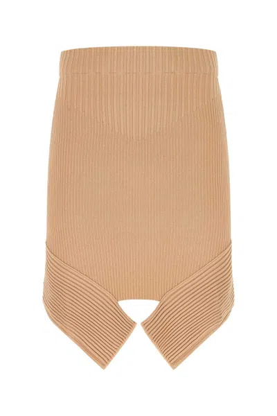 Andrea Adamo Stretch Viscose Blend Skirt In Neutrals