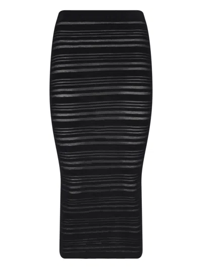 Andrea Adamo Viscose-blend Midi Skirt With Fluid Draping In Black