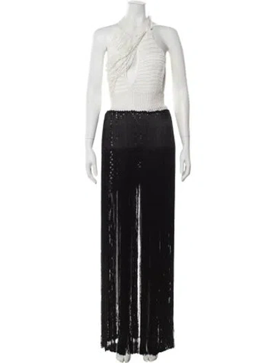 Pre-owned Andrea Almeida Halterneck Long Dress W/ Tags In Black