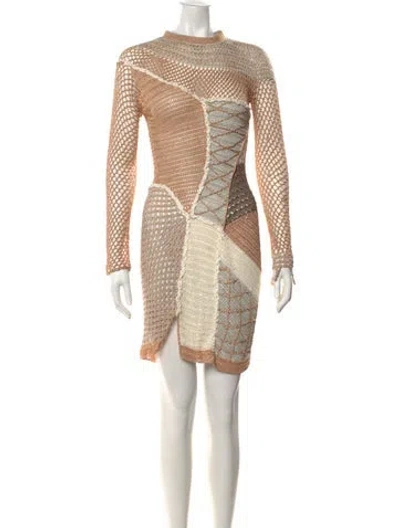 Pre-owned Andrea Almeida Patterned Mini Dress W/ Tags In Multi