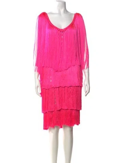 Pre-owned Andrea Almeida Printed Mini Dress In Pink