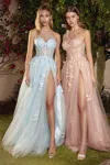 Andrea & Leo A1053 One Shoulder Prom Dress Blush In Pink