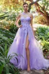 Andrea & Leo A1053 One Shoulder Prom Dress Lilac In Purple