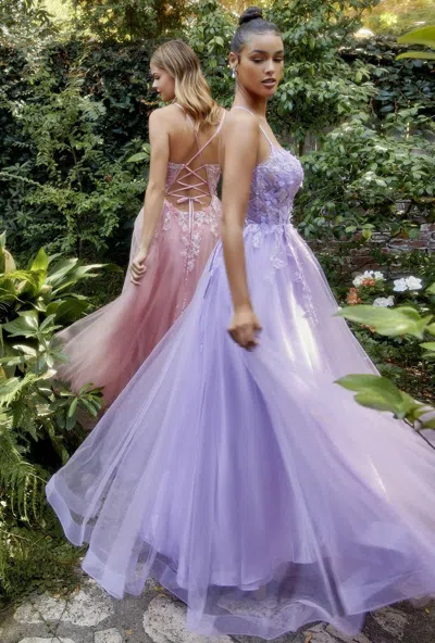 Andrea & Leo A1141 Spaghetti Strap Prom Dress In Pink