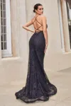 Andrea & Leo A1170 Backless Mermaid Gown In Blue