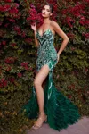 Andrea & Leo A1229c Long Plus Size Formal Prom Mermaid Dress In Green
