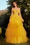 Andrea & Leo A1238 Long Formal Prom Ball Gown In Yellow