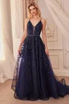 Andrea & Leo A1251 A Line Formal Prom Long Dress In Blue