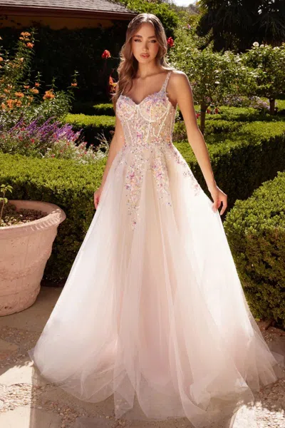 Andrea & Leo A1288 Formal Floral Prom Long Dress In Pink