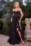 Andrea & Leo A1341 Formal Prom Long A Line Dress In Black
