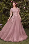 Andrea & Leo A1351 A Line Sequin Long Formal Prom Dress In Pink
