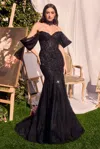 Andrea & Leo A1354 Long Mermaid Formal Prom Dress In Black