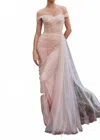 Andrea & Leo Couture Off Shoulder Gown In Blush