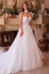 Andrea & Leo Wl041 Lace Ball Gown Long Wedding Dress In White