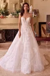 Andrea & Leo Wl043 Long Bridal Gown A Line Sequin Wedding Dress In Neutral