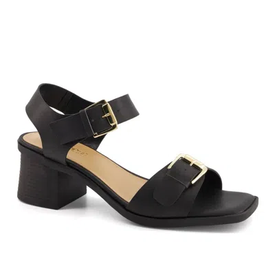 Andrea Ankle Closure Casual Sandals In Black