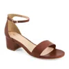 Andrea Ankle Strap Casual Dress Sandal In Brown