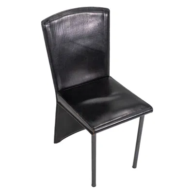Pre-owned Andrea Branzi 1987 Armida Dining Chair Designed By  For Zanotta In Black Leather