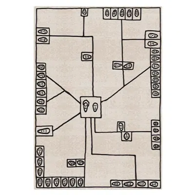 Pre-owned Andrea Branzi Carpet Map Small In Non-slip Polyester & Polyamide By  In Sand