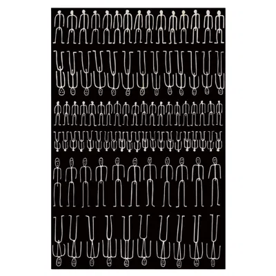 Pre-owned Andrea Branzi Carpet Parade Black In Non-slip Polyester & Polyamide By