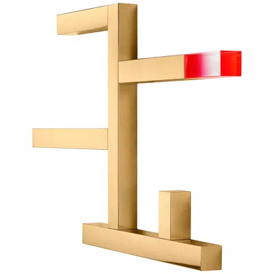 Pre-owned Andrea Branzi Ghidini 1961 Incrocio Shelves In Stainless Steel And Plexiglass By  In Orange