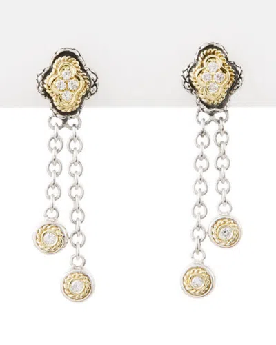 Andrea Candela 18k & Silver 0.12 Ct. Tw. Diamond Earrings In Metallic