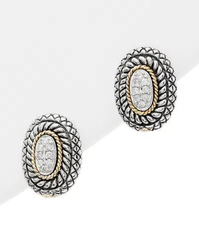 Andrea Candela 18k & Silver 0.24 Cttw. Diamond Earrings In Metallic
