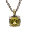 Andrea Candela Alhambra 18k & Silver 6.36 Ct. Tw. Diamond & Lemon Quartz Necklace In Multi