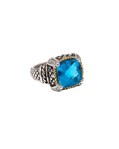 Andrea Candela Alhambra 18k & Silver 7.00 Ct. Tw. Diamond & Blue Topaz Ring In Metallic
