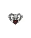 Andrea Candela Amante Silver 1.56 Ct. Tw. Diamond & Garnet Ring In Multi