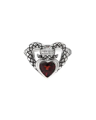 Andrea Candela Amante Silver 1.56 Ct. Tw. Diamond & Garnet Ring In Multi