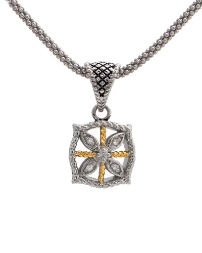 Andrea Candela Andrea Ii 18k & Silver 0.04 Ct. Tw. Diamond Necklace In Metallic