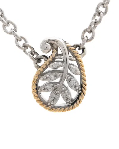Andrea Candela Andrea Ii 18k & Silver 0.04 Ct. Tw. Diamond Necklace In Gold