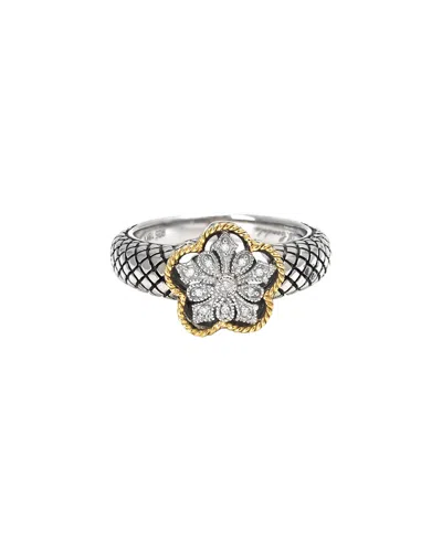 Andrea Candela Andrea Ii 18k & Silver 0.05 Ct. Tw. Diamond Ring In Metallic