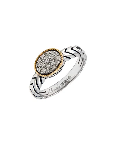 Andrea Candela Andrea Ii 18k & Silver 0.07 Ct. Tw. Diamond Ring In Metallic