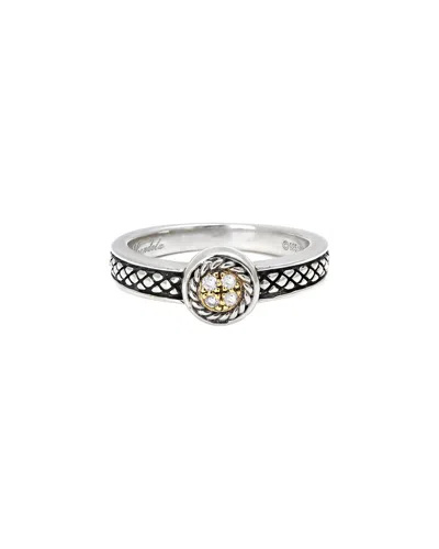 Andrea Candela Diamante 18k & Silver 0.06 Ct. Tw. Diamond Ring In Metallic