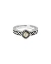 Andrea Candela Diamante 18k & Silver 0.06 Ct. Tw. Diamond Ring In Metallic